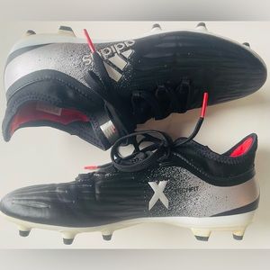 ADIDAS Techfit Soccer Cleats Black Silver White Youth Boys Girls Kids